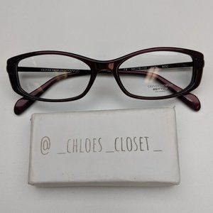 Oliver Peoples Dark Burgundy/Black Cat-Eye Glasses